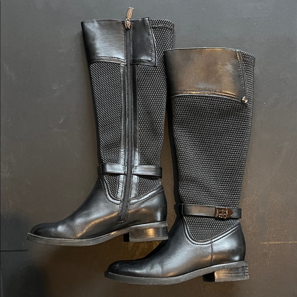 Blondo Black Textured Knee-High Riding Boots